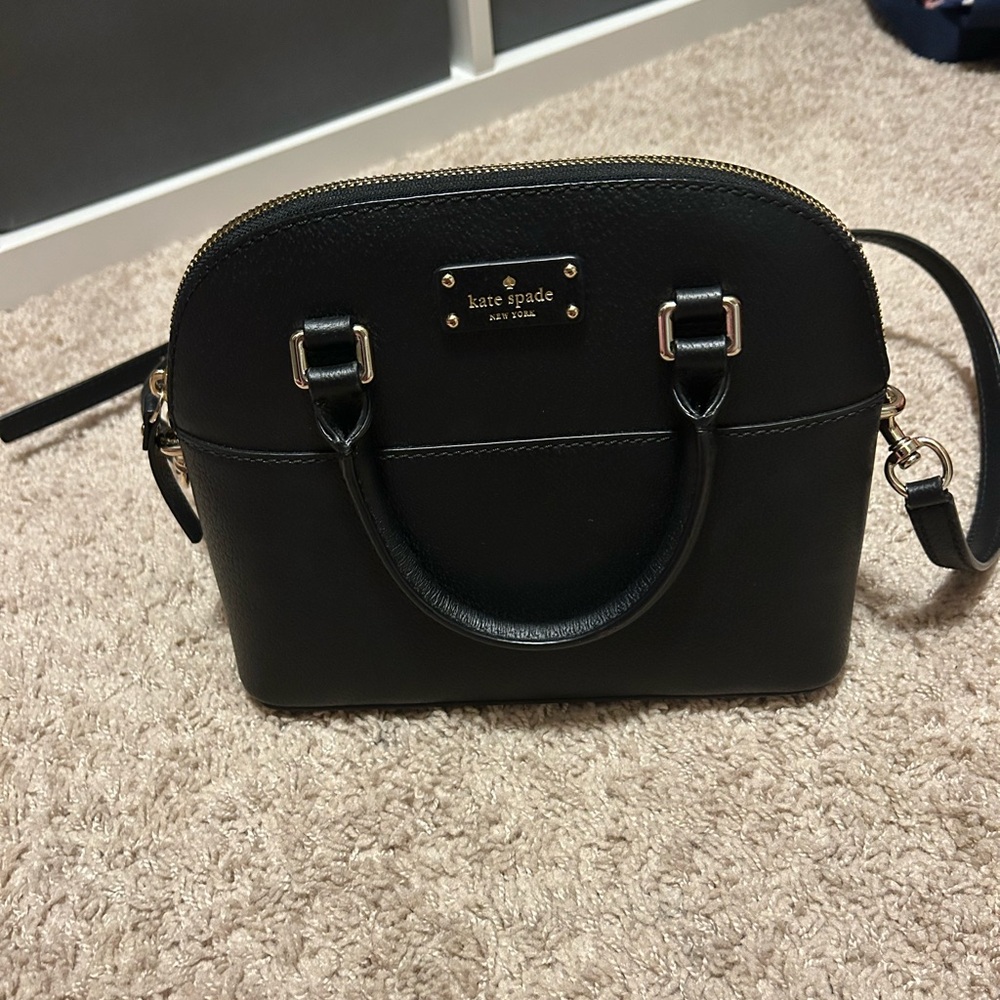 Kate Spade Black Crossbody Bag with Gold Accents